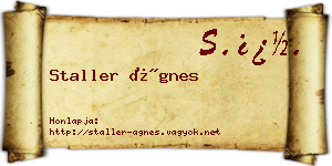Staller Ágnes névjegykártya