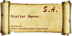 Staller Ágnes névjegykártya